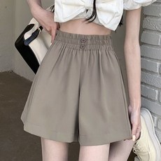 夏季高腰寬鬆顯瘦 A字休閒闊腿短褲女