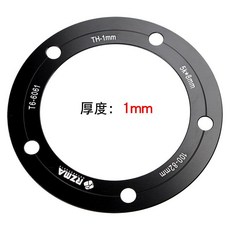 電摩245剎車盤 增高墊片 調居中82內徑 鋁合金 瑞祖瑪 高精密 五孔法蘭, 黑色（1mm）, 1個