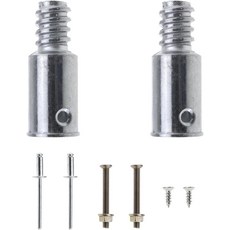 MEOTOT 2PCS 0.85인치22mm 나사식 끝 교체 수리 키트 금속 핸들 연장 막대 어댑터 실버 브러시 보트 후크 페인트 더스터 및 데크 브러시용 피팅
