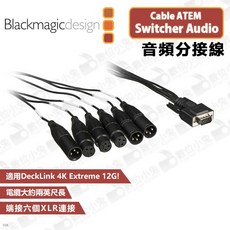 【Blackmagic 數位小兔】Cable ATEM Switcher Audio 音頻分接線 XLR 轉換器, 1個