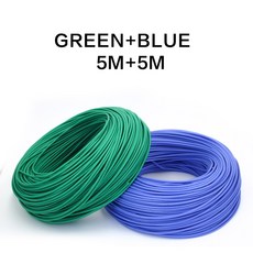10 미터 와이어 20 실리콘 14 12 케이블 빨간색 컬러 26 18 5M 28 24 16 22 30 AWG 검정색, 24 AWG, 10M, Blue Green