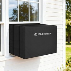 Porch SHIELD 쉴드 야외 창문 AC 커버 - 겨울 단열 창문 에어컨 커버 최대 길이 43.2cm(17인치) x 깊이 30.5cm(12인치) x 높이 33cm(13인치, 01Square 17''(L) x 12''(W) x 1, 블랙