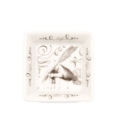 에르메스 중고 2000's 캘리그래피 스퀘어 미니 장식 트레이 8cm X 8cm