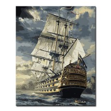 DIY캔버스페인팅 명화그리기 액자 그림 세트 유화 - 풍경 40x50, L63_대항해시대, 1개