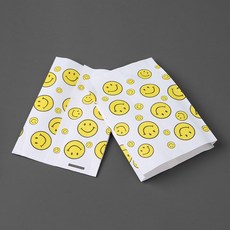 노란 스마일 페이퍼백 90p세트 M형 선물 종이봉투