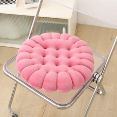 화장대 스툴 리본 등받이 패브릭 침실 인테리어 의자, 쿠키 쿠션 핑크