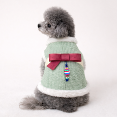 도기코디 애플 누빔배자 애견 강아지한복, 올리브그린, 1개