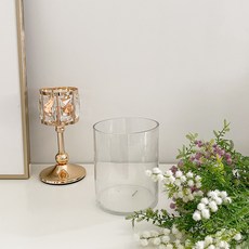 낮은 원통 유리화병 12x15