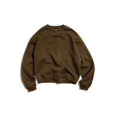 FLUKE 어반 스트레이트 크롭 맨투맨 티셔츠 브라운 FMT900C