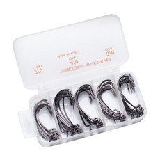 씨케이지에프 / 광어 다운 샷 훅 / 와이드 갭 훅 세트 스트레이트 훅 세트 / 1/0~5/0, 1세트, 75개입