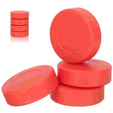 하키 퍽 얼음 훈련 퍽 연습 고무 스포츠 액세서리 용품 롤러 야외 장비 게임 공식 연습 층, 빨간색, 1개
