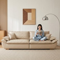 모던 쇼파 고습 방수 아쿠아텍스 패브릭 소파 북유럽 감성 1/2/3인용 프리미엄 쿠션 포함 거실 소파, 190cm
