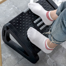 사무실 발 받침대 직장인 컴퓨터 바른자세 지압 발 받침대 의자 다리 마사지기 지압기 족욕 수동, 단품