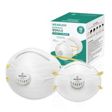 프로덕트랩 웨어리스 1급 방진마스크 10개입 밸브형 PL100V