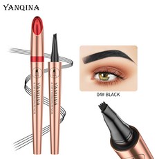 YANQINA 四叉頭眉筆 根根分明 防水, 1個, 銷售，購買等同默認公司免責聲明）,0.4g