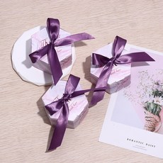 嗨購 現貨歐式紫色thank you糖果盒 大理石紋六角喜糖盒 派對婚禮糖果盒 跨境批發, 紫色,s, 1個