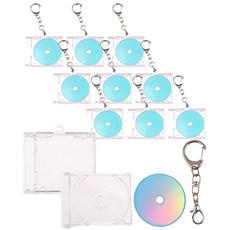 S.fields.inc 미니 CD 키 체인 CD 케이스 자작 키트 수제 아크릴 추격활 용품 스트랩 10개 세트, 1개, 상세페이지 참조