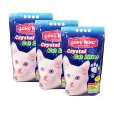 룽펑 크리스탈 (무향) 5L 고양이 모래, 3개, 라벤더