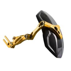 臺灣出貨 守護者後擋泥闆通用適用小牛雅迪小猴子m3m5電摩改裝擋水泥瓦後盾, 三代擋泥板通用【水轉印】金色, 1個