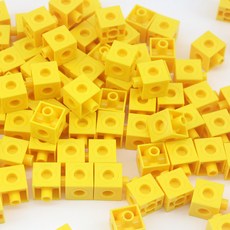 [홈앤스쿨] 국내산 멀티큐브 연결 수막대 100p 노랑 1봉 어린이 조립 입체 장난감 교구 만들기 수학 놀이 학습 퍼즐, 1개