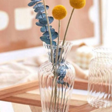 유리 플리츠 꽃병 인테리어 화병 오브제 탁상 원형, 본상품