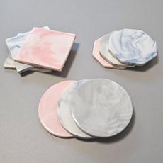 실링왁스 도자기 대리석 받침대 마블 패드, 원형, 1개, 핑크