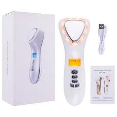 냉온 스킨케어 기기 냉찜질 및 온찜질 음파 진동 레드 라이트 및 블루 라이트 칙칙함 개선 모공 클렌징 피, 01 CN, 01 USB WITH BOX