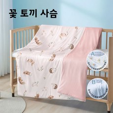 여름용 냉감 이불 에어컨 이불 봄여름용 세탁기 사용 가능 냉감 이불, 100cm*120cm, 꽃과 토끼-사슴 쿨링 이불