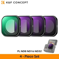 K&F CONCEPT 인스타360 Ace Pro 2용 나사식 편광필터 PL ND8 ND16 ND32 필터 세트 중성 밀도 다중 코팅 유, 05 PL ND 4 Pack Set