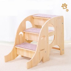 1Pc 애완 동물 사다리 고양이 나무 내마모성 용품 개 스크래치 및 등반 올인원, Wood Color