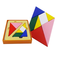 (창의와날개) 컬러칠교판 원목교구 칠교수업, 7피스, 1세트