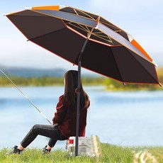 시스슈 각도조절 낚시파라솔 이층 파라솔, 블랙