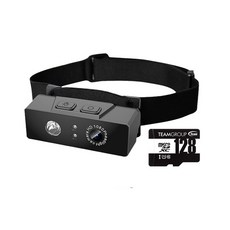 頭戴式智能感應攝影機 1080P高清錄影 LED燈 揮手感應 45°角度調節, 黑色, 主品加購128G