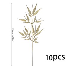 10Pcs 금속 인공 잎 열대 꽃병 채우기 현실적인 식물 풍선 화환 결혼식 생일 정글 파티 장식 DIY 조합으로, 01 bamboo leaf-10pcs