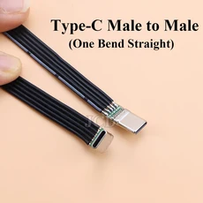USB 3.1 Type-C 플랫 케이블 40K 60Hz 남성-남성/여성 데이터 L 자형 팔꿈치 직각 DIY 실리콘, 02 NO.3, 1개