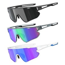 QALLY 3팩 아동용 편광 선글라스 청소년 야구 선글라스 만 3-12세 남아 여아용 스포츠 소프트볼 자외선 차단 블랙 + 투명 그린/그린 + 화이트/네이비 소형