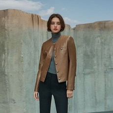 르포엠 루벤스 FAUX 레더 자켓 515416, 블랙