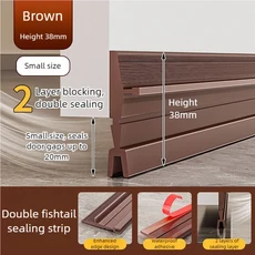 새로운 문 하단 밀폐 스트립 방풍 먼지 가드 비 단열재 실러 홈 하드웨어, 04 Brown-Small