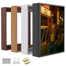 ART Canvas Floater Frame Fits 1”–1.25”Deep Gallery-Wrapped Canvas Wood-Look Floater Frames for Fi, 8L" x 8W", Dark Walnut