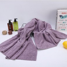 高密珊瑚絨成人加厚浴巾 70*140cm 居家吸水浴巾, 1個, 豆沙紫,70*140cm
