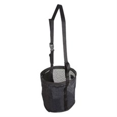 말 사료 가방 튼튼한 PVC 메쉬 통기성 선물 방목용 구 컴팩트 조절 가능한 어깨 끈 내구성 있는 스냅 버튼 및 폐기물을 줄이기 위한 (사이즈 S), S