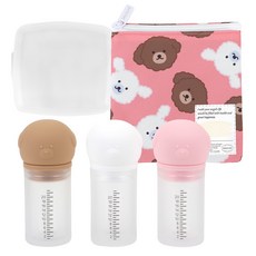 데일리라이크 비숑 실리콘 약병 3P + 보냉 약파우치 세트, 1세트, 약병,약파우치