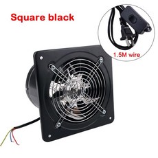 환풍기 환기 배기 팬 송풍기 가정용 업소용 4/6 인치 파이프 공기 통풍기 금속 추출기 욕실 화장실 벽 덕트 110V, Bla