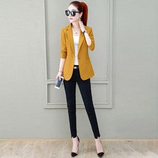 TIMEPURE 여성 봄가을 숏기장 얇은 정장 코트 프리미엄 정장 상의 원버튼 디자인 허리 조임 슬림핏 여성 정장 오피스룩 캐주얼 정장