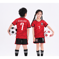 송흔민 아동 축구유니폼 레드 홈 스타일 반팔 상하세트 키즈 스포츠웨어