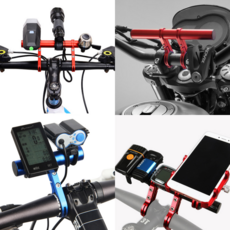 20cm 자전거 오토바이 핸들바 연장바 거치대 확장 보조 브라켓 고프로 촬영 전동킥보드, 블랙