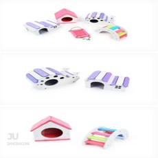 JU JANGBAGUNI 햄스터 집꾸미기 장난감 햄스터키우기장난감, 그네 핑크, 1개