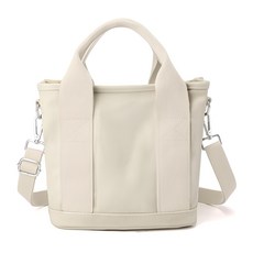 Rululab女款方形帆布環保袋+組合品組, 象牙白(袋子)+隨機出貨(組件)