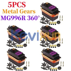 2510개 13KG 서보 디지털 MG995 올 메탈 기어 JR 자동차 RC 모델 헬리콥터 보트 아두이노 UNO DIY용, 07 MG996R-360 5PCS