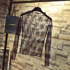 우미에르 신축성 좋은 레이스 이너블라우스